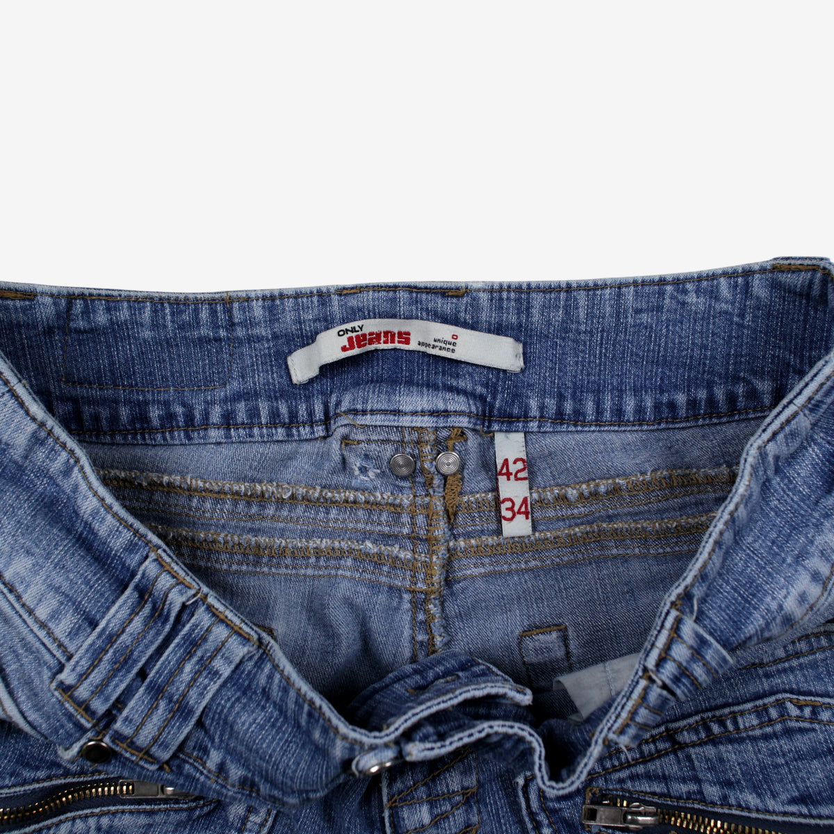 ONLY Y2K Jeans 30x31 Womens 00s Blue Light Stonewash Bootcut Denim