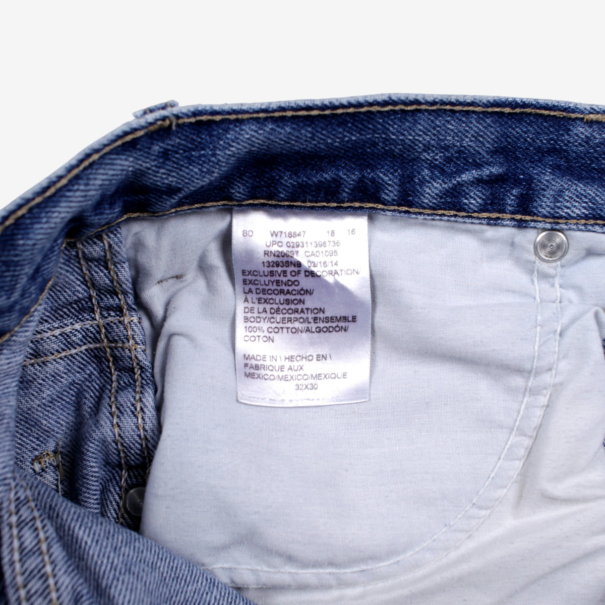 Dickies Jeans 32x30 Mens 00s Blue Light Stonewash Straight Workwear Denim