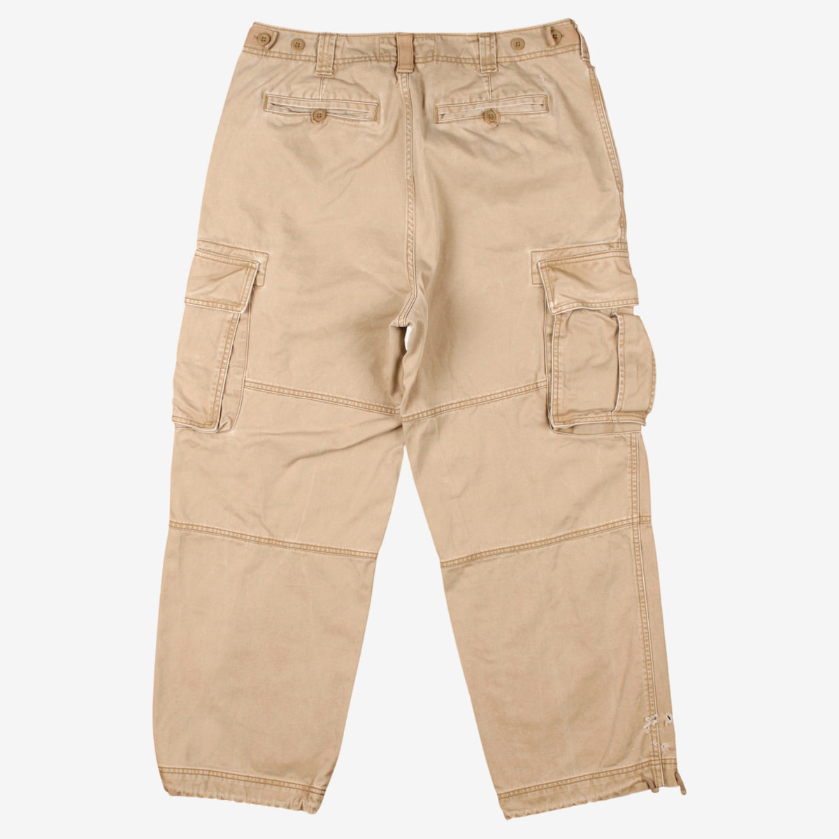 Old Navy Baggy Cargo Trousers 34x30 Mens 00s Beige Twill Y2k Streetwear