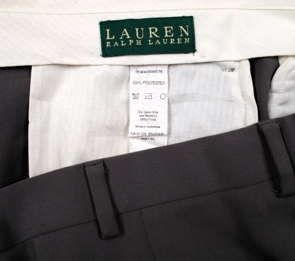 Lauren By Ralph Lauren Dress Trousers 36x30 Womens 00s Grey Pleated Cuffed Hem