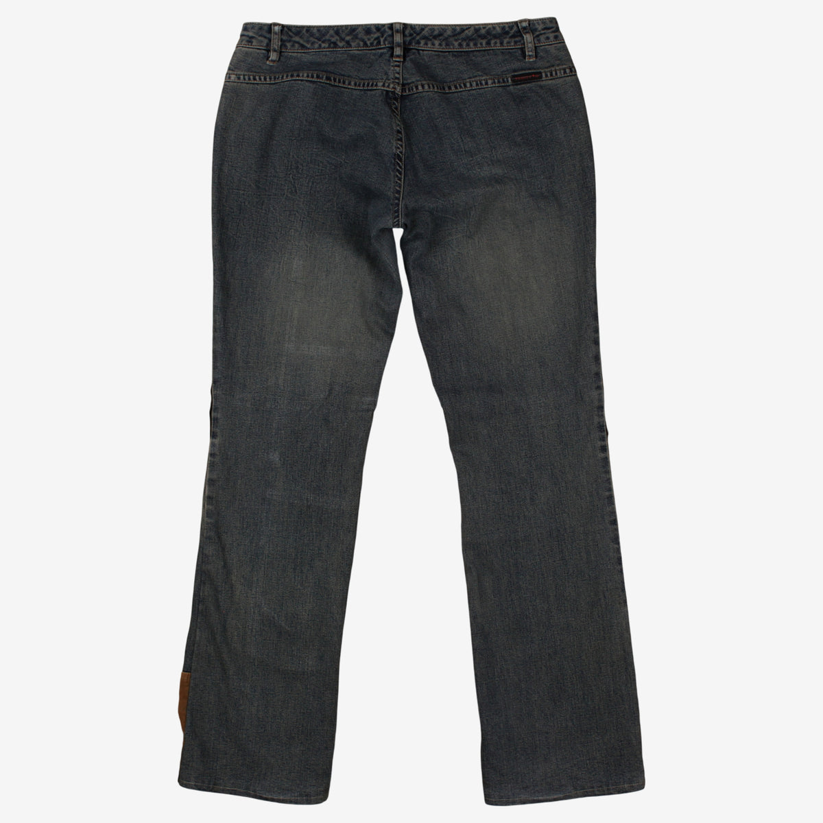 Teddy's Y2k Jeans 34x32 Womens Blue Low Waist Patchwork Bootcut Corduroy Denim