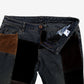 Teddy's Y2k Jeans 34x32 Womens Blue Low Waist Patchwork Bootcut Corduroy Denim