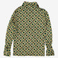 Vintage Sears JR Bazaar Polo Shirt S Mens 70s Green Geometric Retro Mod