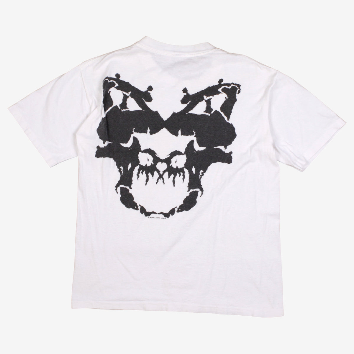 Vintage Powell Peralta T-Shirt M Mens 90s White Skull Print Single Stitch Rare