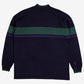 Vintage L.L. Bean T-shirt XL Mens 90s Striped Mock Neck USA Made Preppy Blue