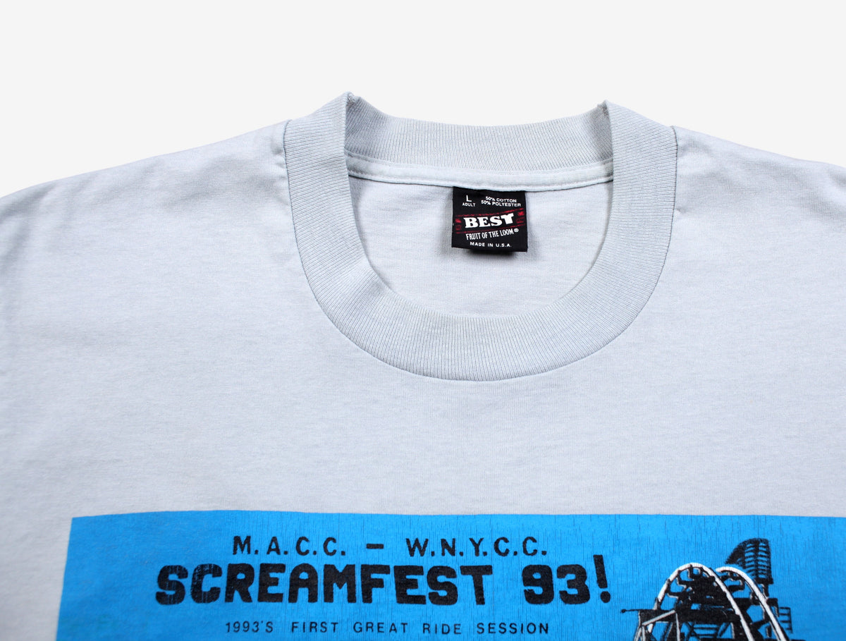 Vintage Best T-Shirt M Mens 90s Screamfest 93 Rollercoaster USA Single Stitch