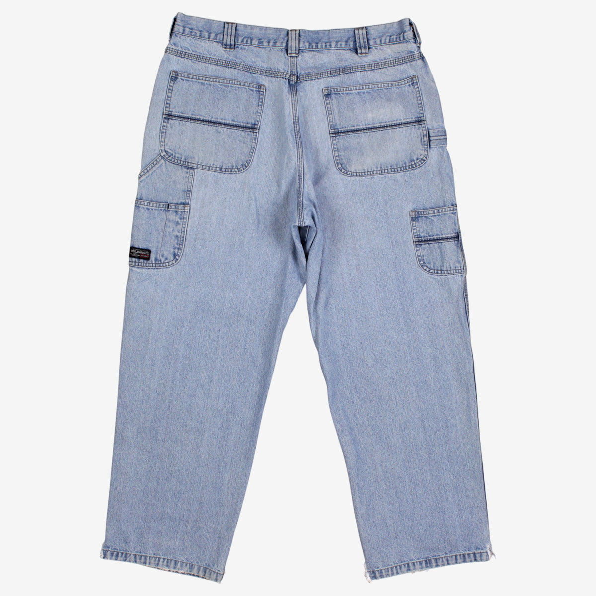 Wrangler Carpenter Jeans 36x30 Mens Blue Wide Light Stonewash Workwear Denim