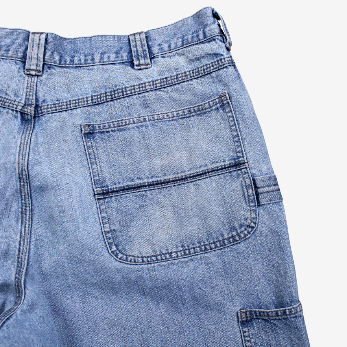 Wrangler Carpenter Jeans 36x30 Mens Blue Wide Light Stonewash Workwear Denim