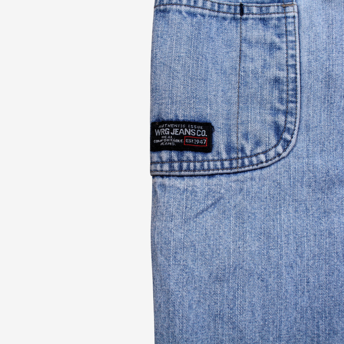 Wrangler Carpenter Jeans 36x30 Mens Blue Wide Light Stonewash Workwear Denim