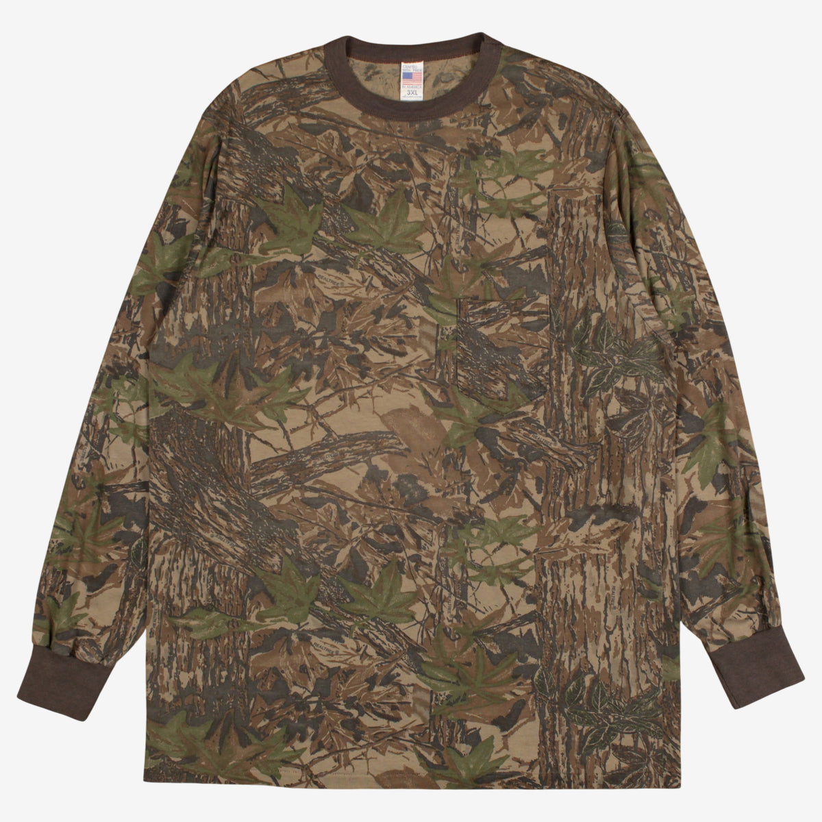 Vintage Realtree T-Shirt XL Mens 90s Camouflage Ringer USA Made Single Stitch