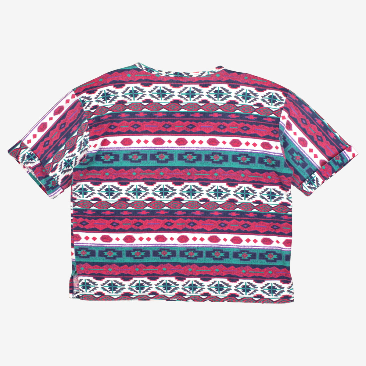 Vintage Be T-Shirt XL Mens Pink 90s Geometric Pattern Red Blue Green Boxy