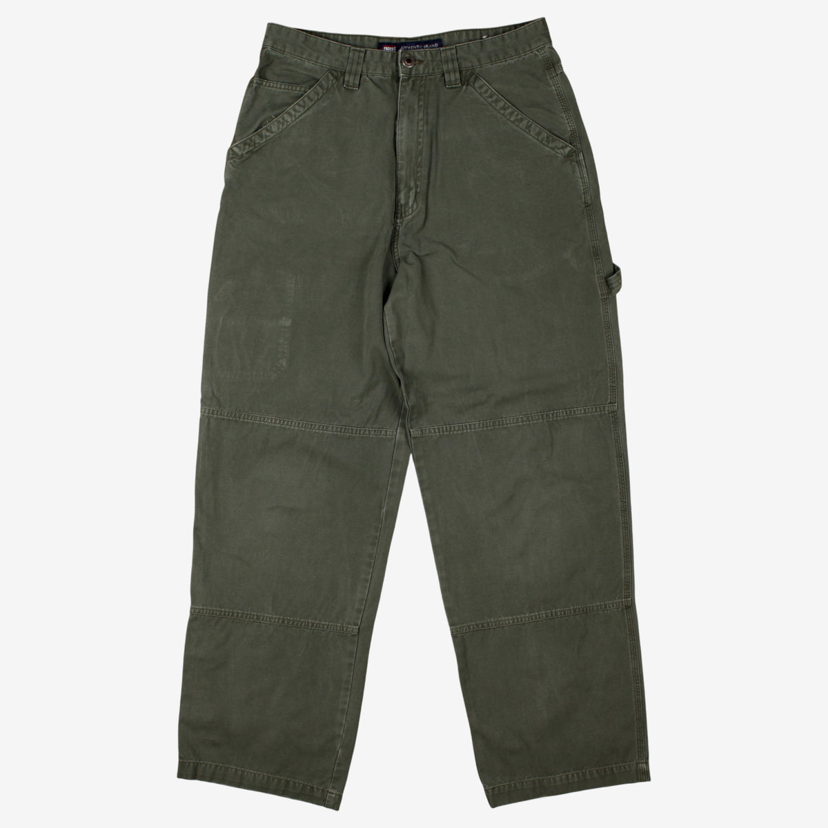 Faded Glory Carpenter Trousers Pants 31x32 Mens Green Double Knee Workwear