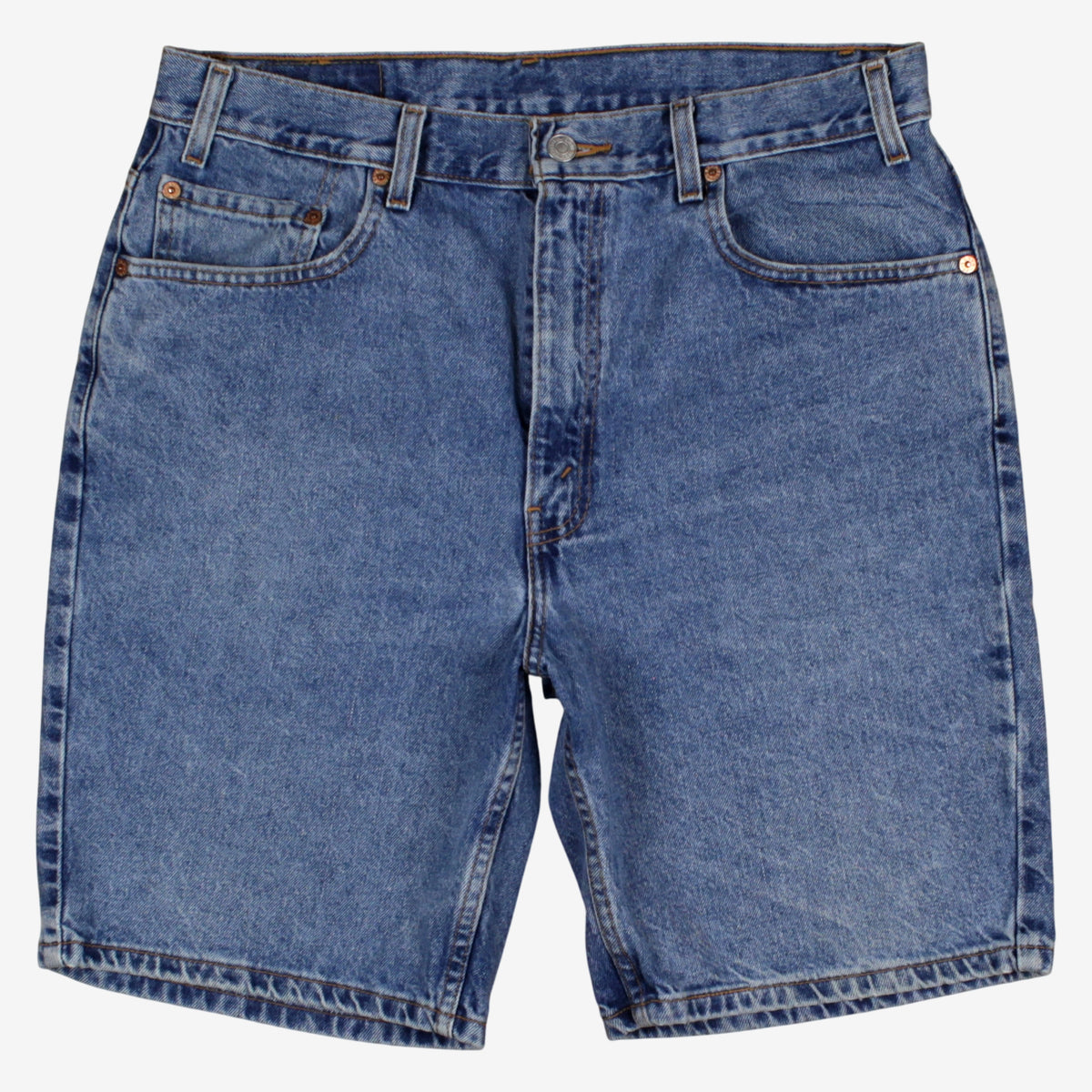 Vintage Levis 505 Denim Jorts 35 Mens 90s Blue Baggy Zip Fly Western