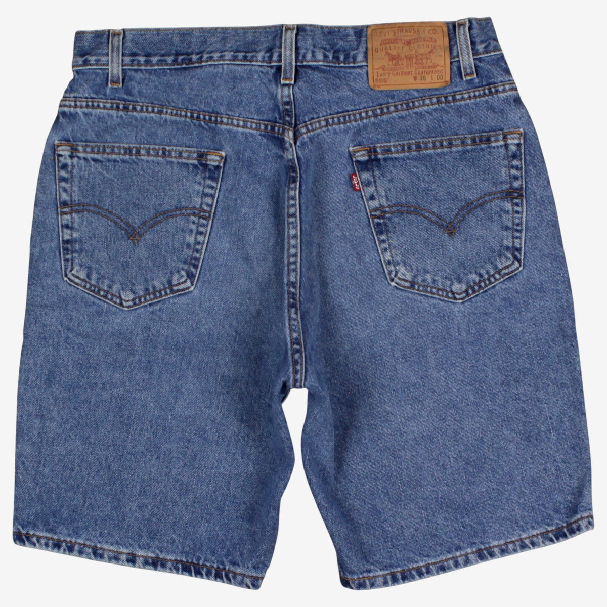 Vintage Levis 505 Denim Jorts 35 Mens 90s Blue Baggy Zip Fly Western
