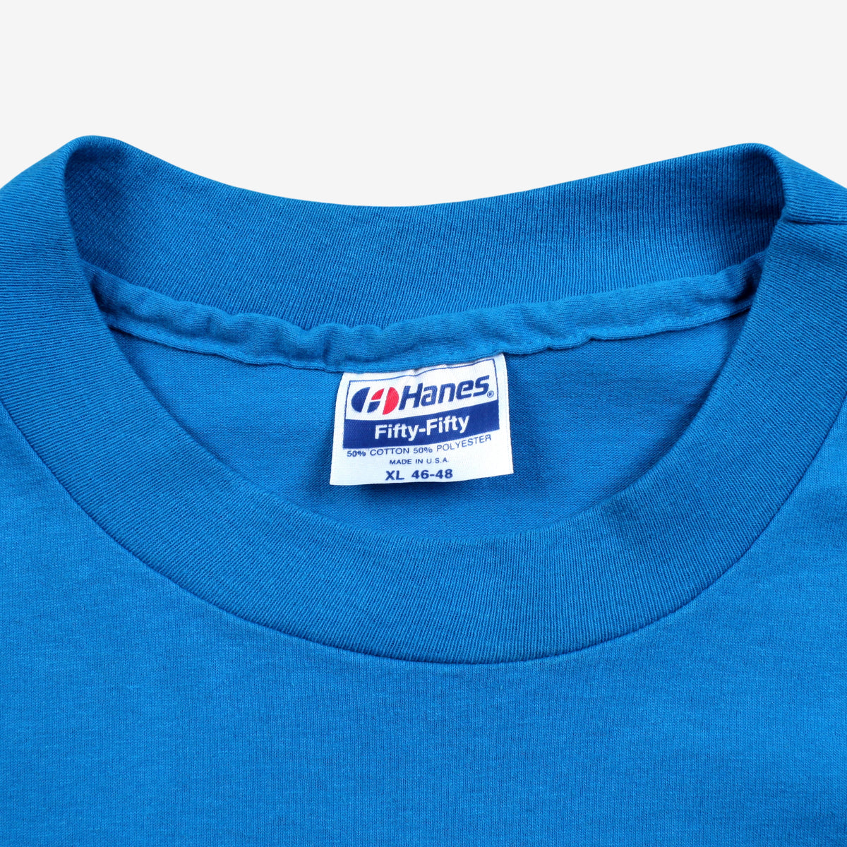 Vintage Hanes T-Shirt XL Mens Blue 90s Graphic USA Made Political Single Stitch