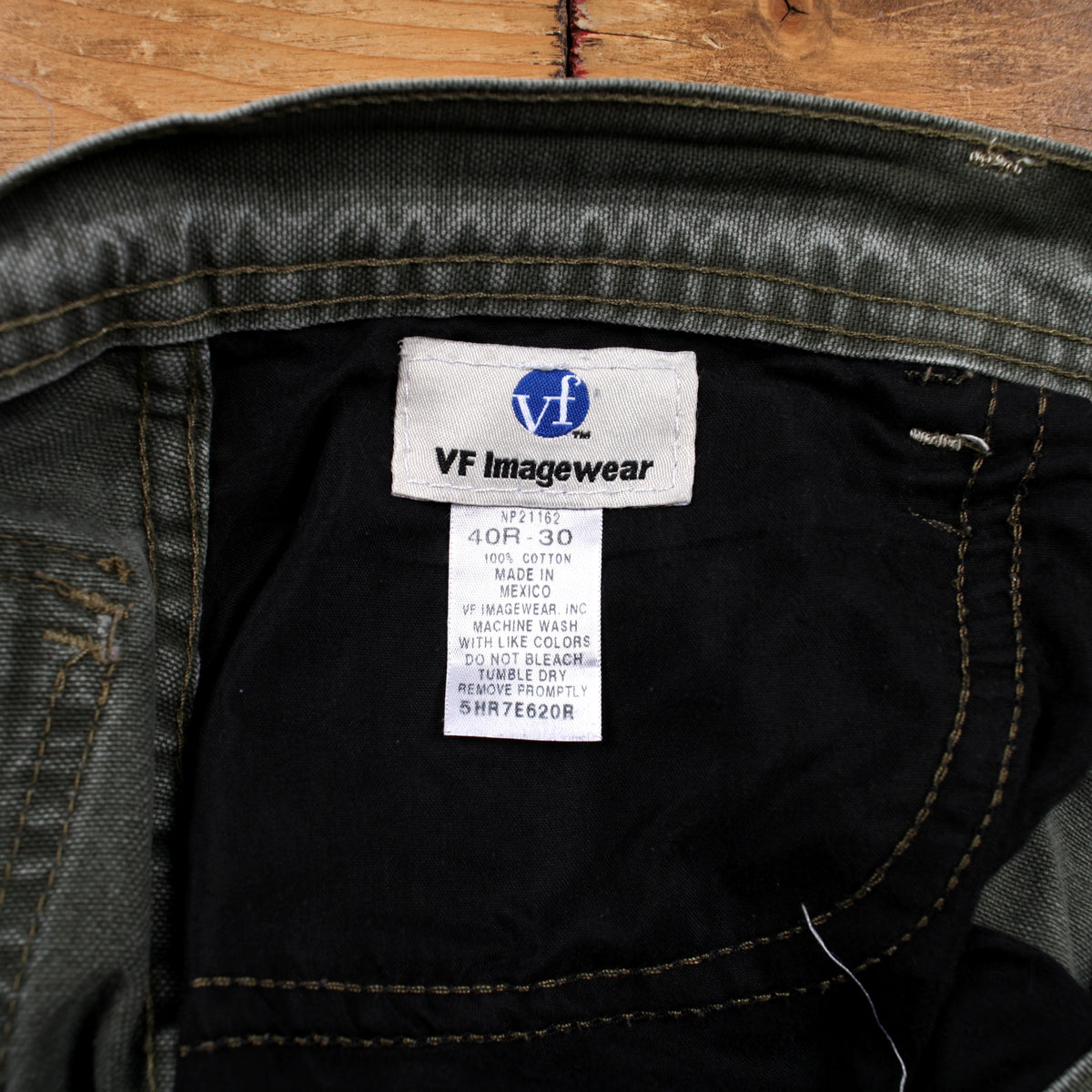 Vf Imagewear Trousers Pants 40x30 Mens Green Canvas Double Knee Utility Work