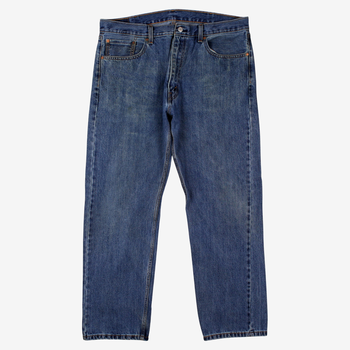 Levis 505 Jeans 40x32 Blue Regular Straight Dark Stonewash Denim