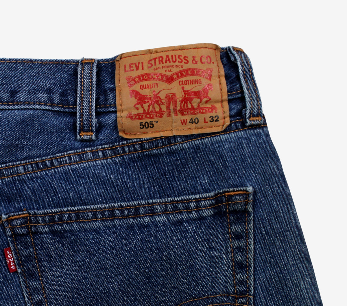 Levis 505 Jeans 40x32 Blue Regular Straight Dark Stonewash Denim