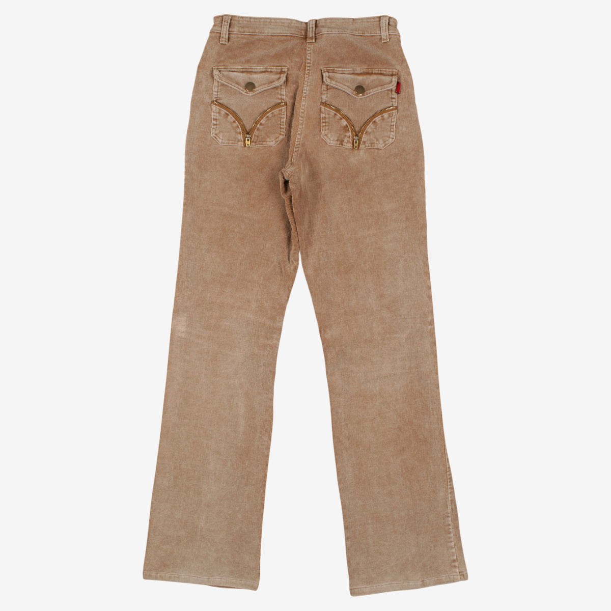 Yi Wei Ni Corduroy Trousers Pants 27x31 Womens Y2k Beige Pockets Streetwear Cord
