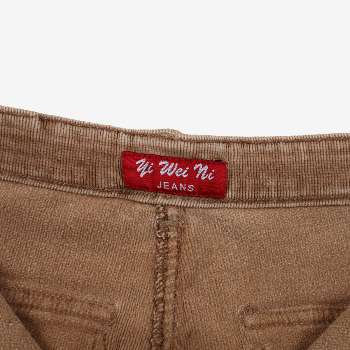 Yi Wei Ni Corduroy Trousers Pants 27x31 Womens Y2k Beige Pockets Streetwear Cord