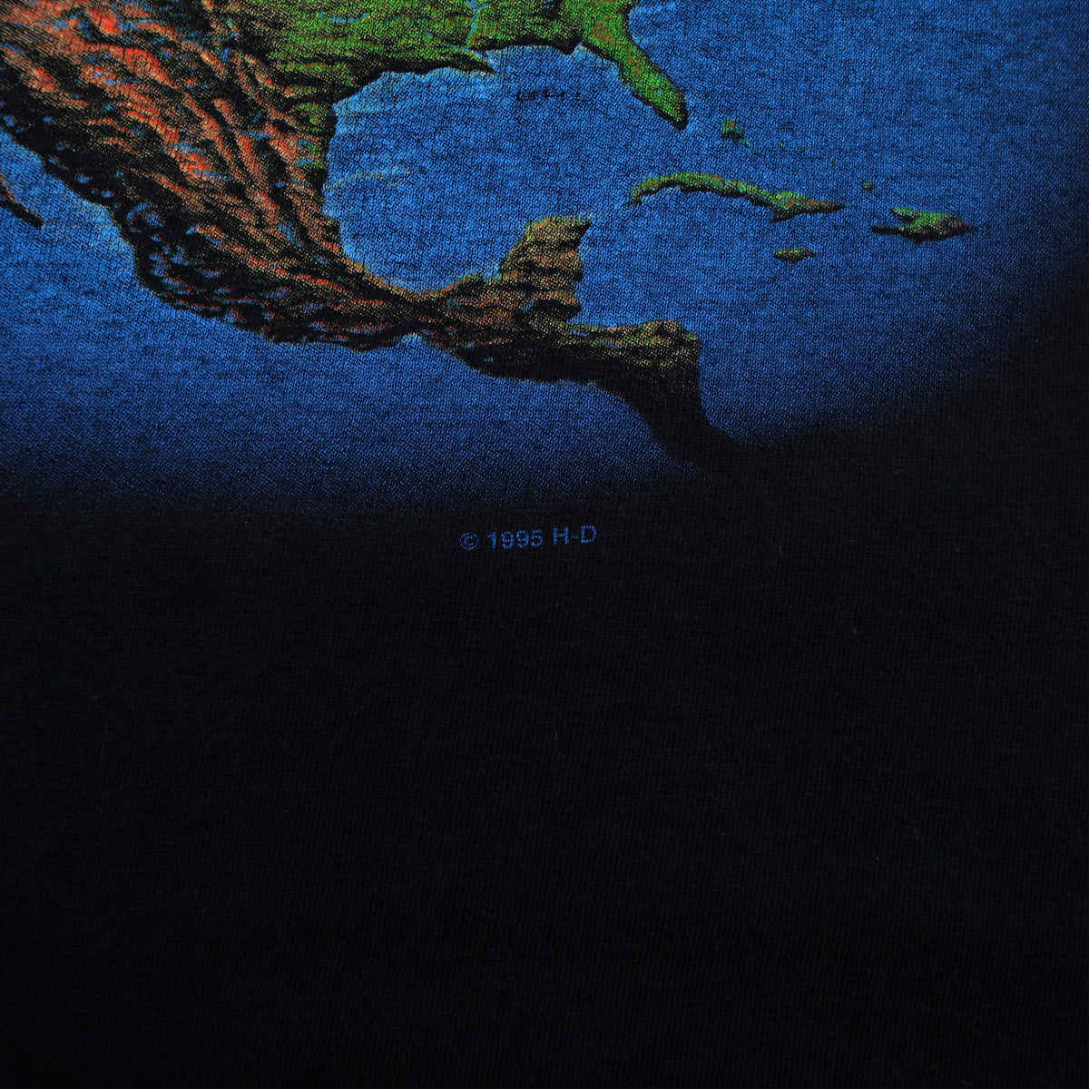 Vintage Harley Davidson T-Shirt L Mens Black 90s Eagle Earth Biker Single Stitch