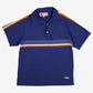 Vintage Counter Culture Polo Shirt XL Mens 80s Blue Striped Raglan Sleeve Preppy