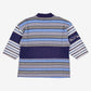 Vintage Bugle Boy Long Sleeve T-Shirt L Mens Blue 90s Striped Mock Neck Pullover
