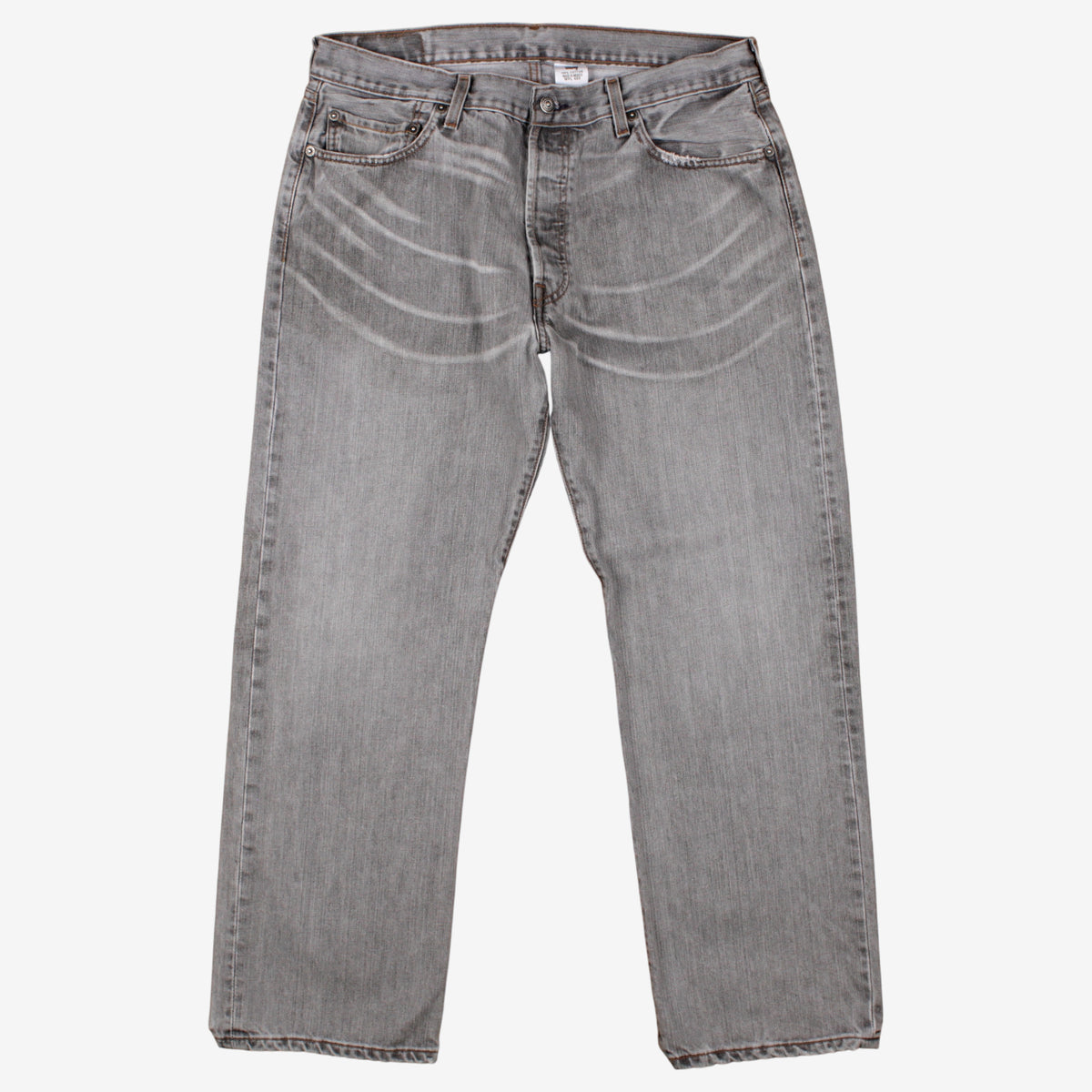 Levis 501 Jeans 36x30 Grey Regular Straight Stonewash Button Fly Denim