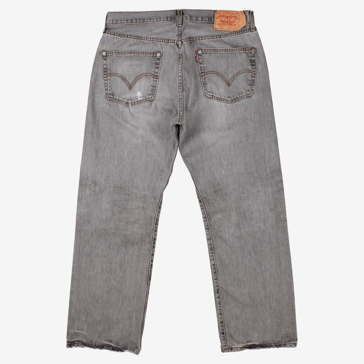 Levis 501 Jeans 36x30 Grey Regular Straight Stonewash Button Fly Denim