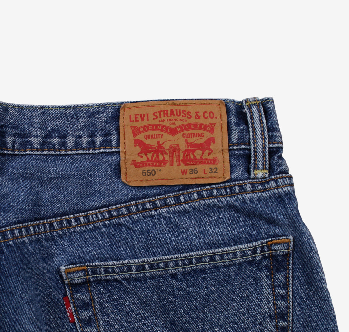 Levis 550 Jeans 36x32 Blue Relaxed Mid Stonewash Tapered Denim