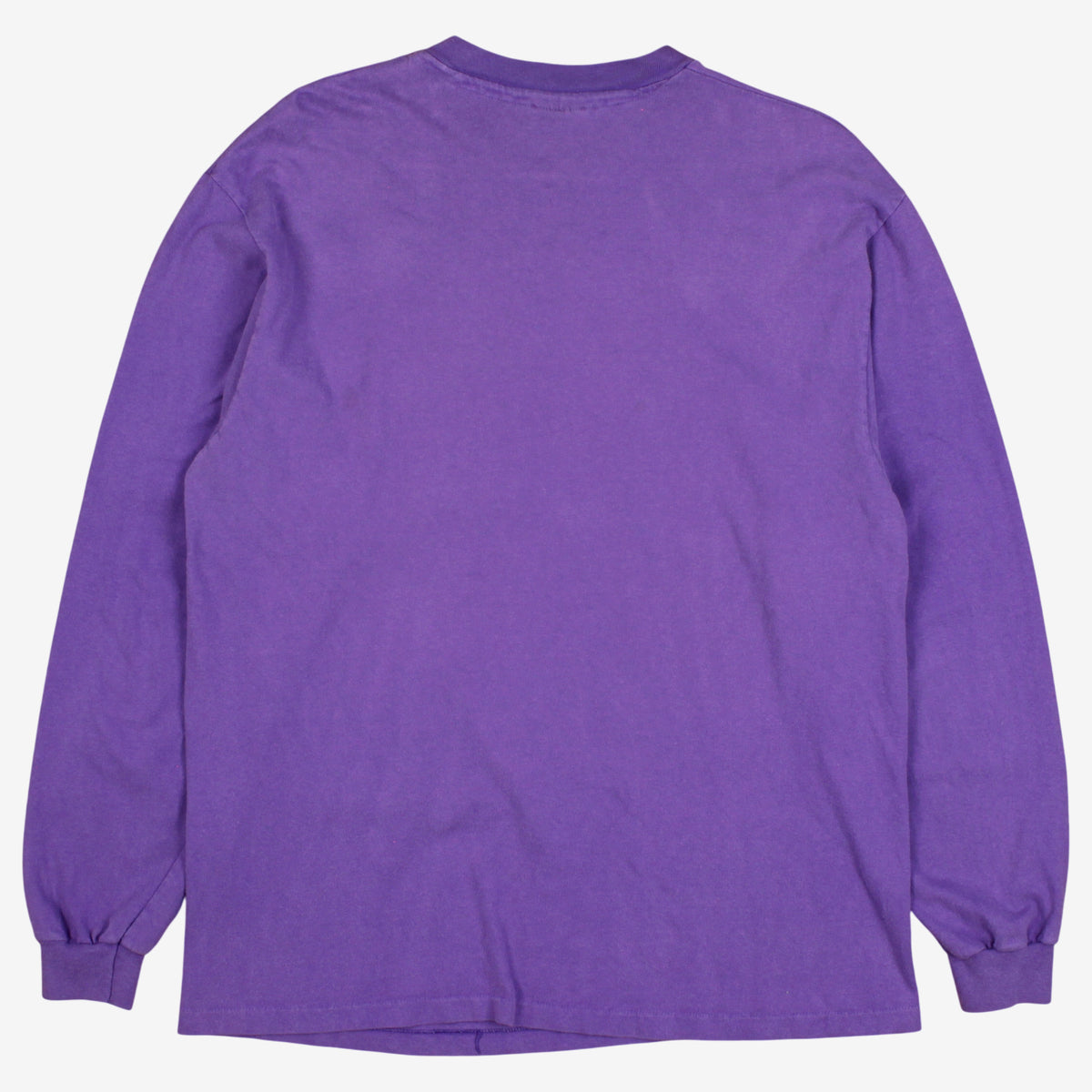 Vintage Hanes T-Shirt L Mens 90s Purple Beefy-T Long Sleeve USA Single Stitch
