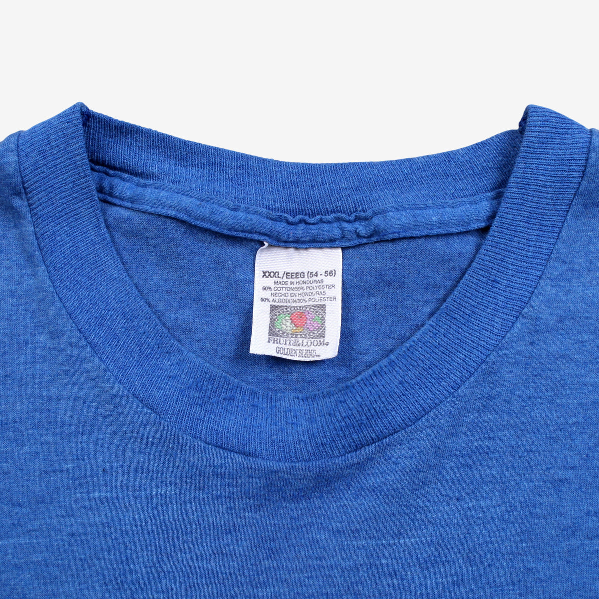 Vintage Fruit of the Loom Blank T-Shirt XL Mens 90s Pocket Blue Cotton Blend