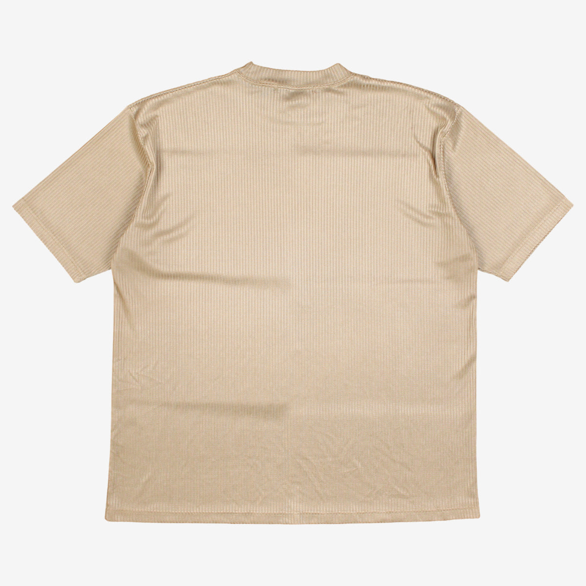 Vintage Le Monde T-Shirt 4XL Mens 90s Beige Ribbed Plain Gold