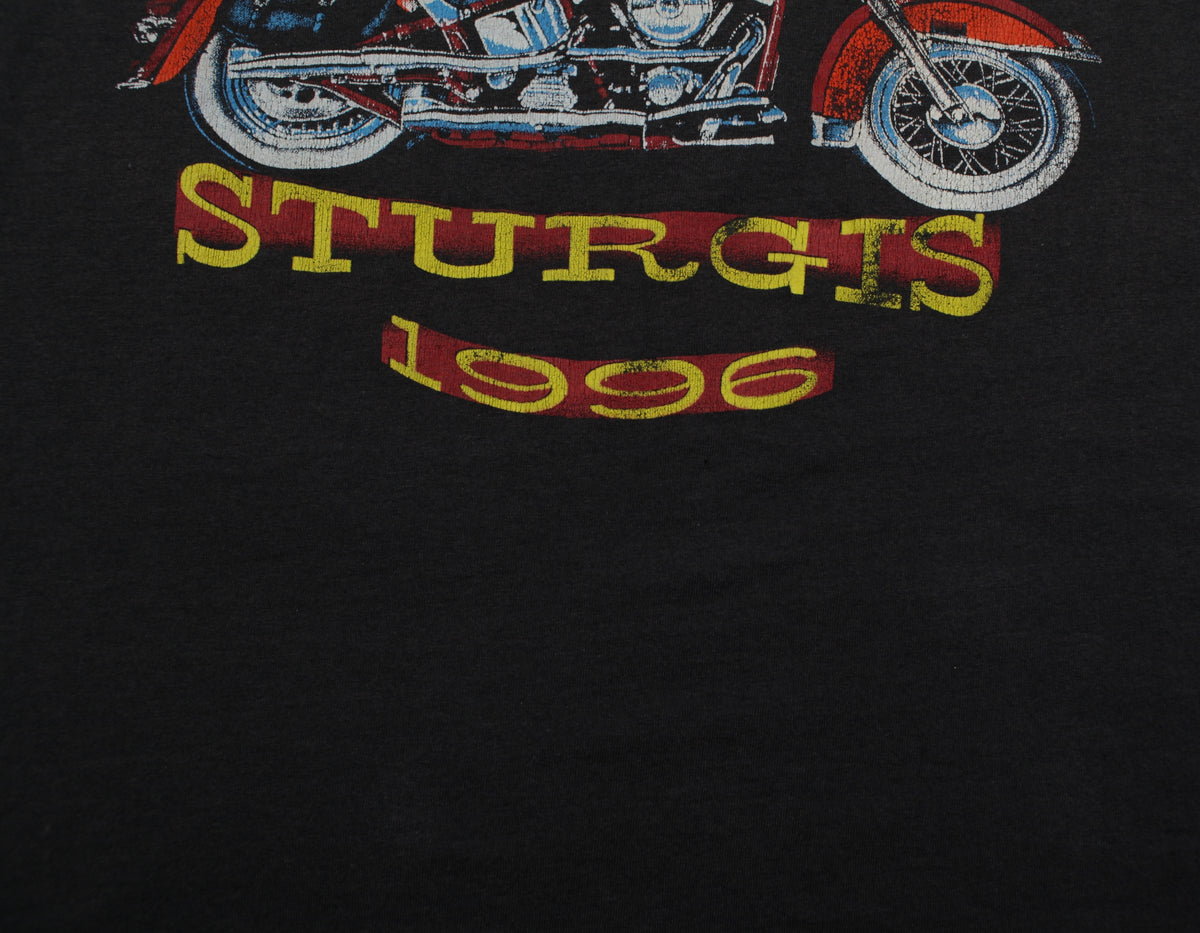 Vintage Sturgis T-Shirt M Mens 90s Black 1996 Motorcycle Single Stitch