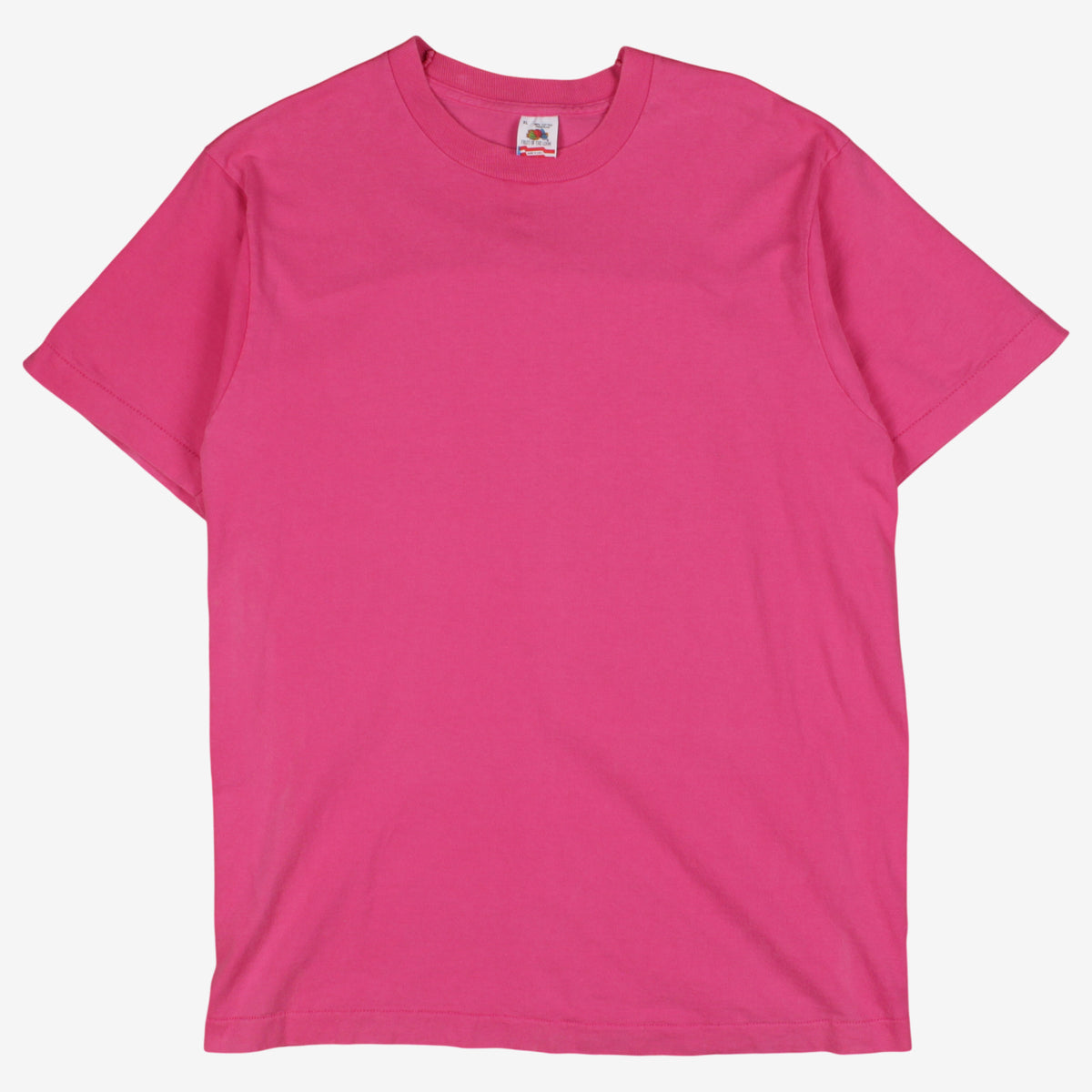 Vintage Fruit of the Loom T-Shirt L Mens 90s Blank Pink 100% Single Stitch USA