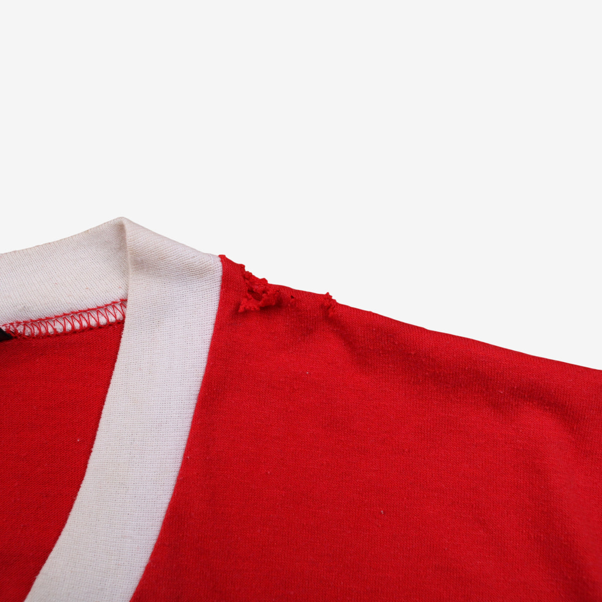 Vintage Jerzees BSA T-Shirt S Mens 80s Red Russell Graphic V-Neck Ringer Scouts