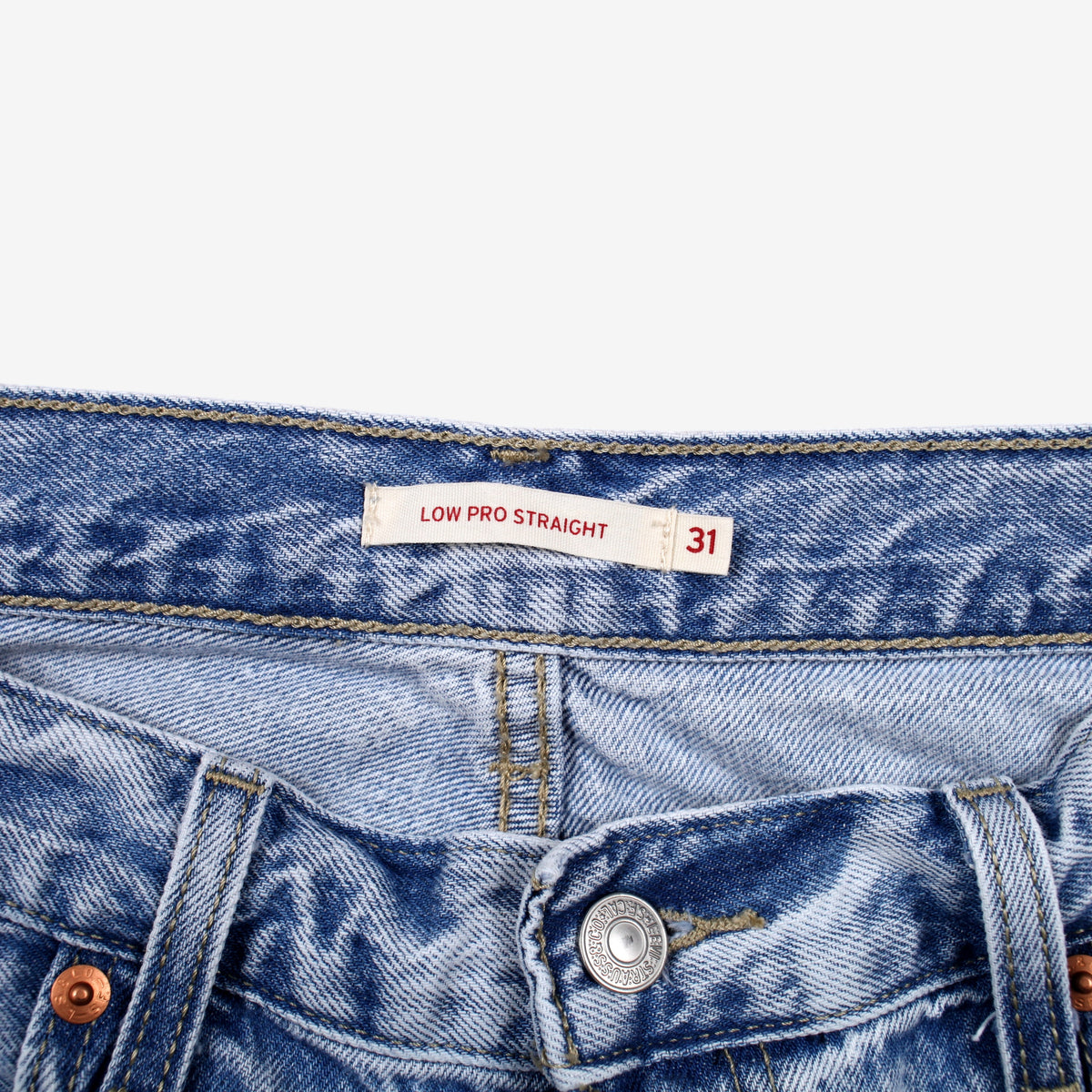 Levis Low Pro Straight Jeans 34x30 Blue Light Stonewash Red Tab Denim