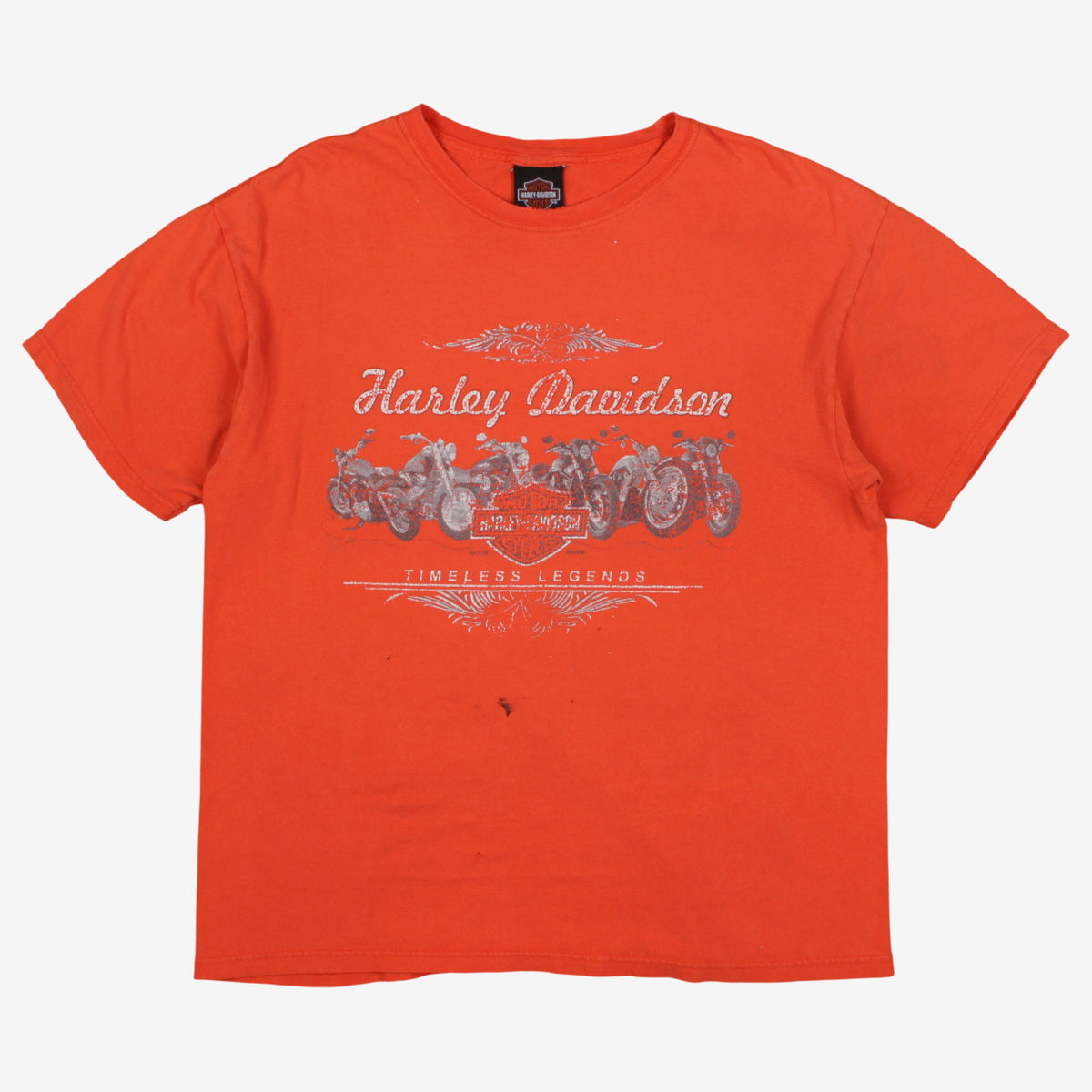 Harley-Davidson Graphic T-Shirt L Mens Biker Motorbike Motorcycle Orange
