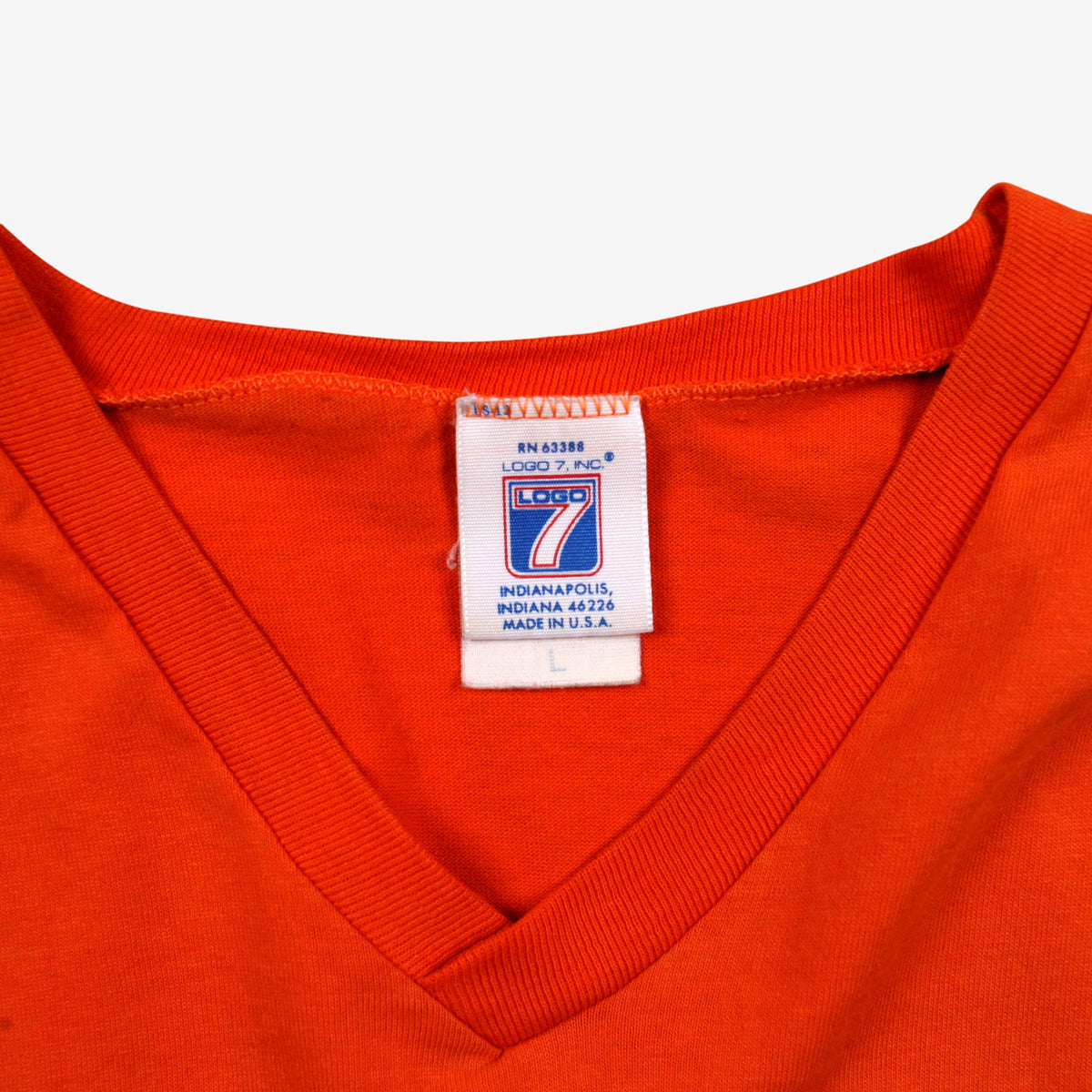 Vintage Logo 7 T-Shirt M Mens 80s Syracuse Orangemen V-Neck Single Stitch USA