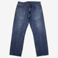 Lrg Baggy Embroidered Jeans 34x32 Mens Blue Y2k Dark Stonewash Denim