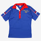 Vintage Hilton Polo Shirt S Mens 70s Racing Team Embroidered Blue Single Stitch