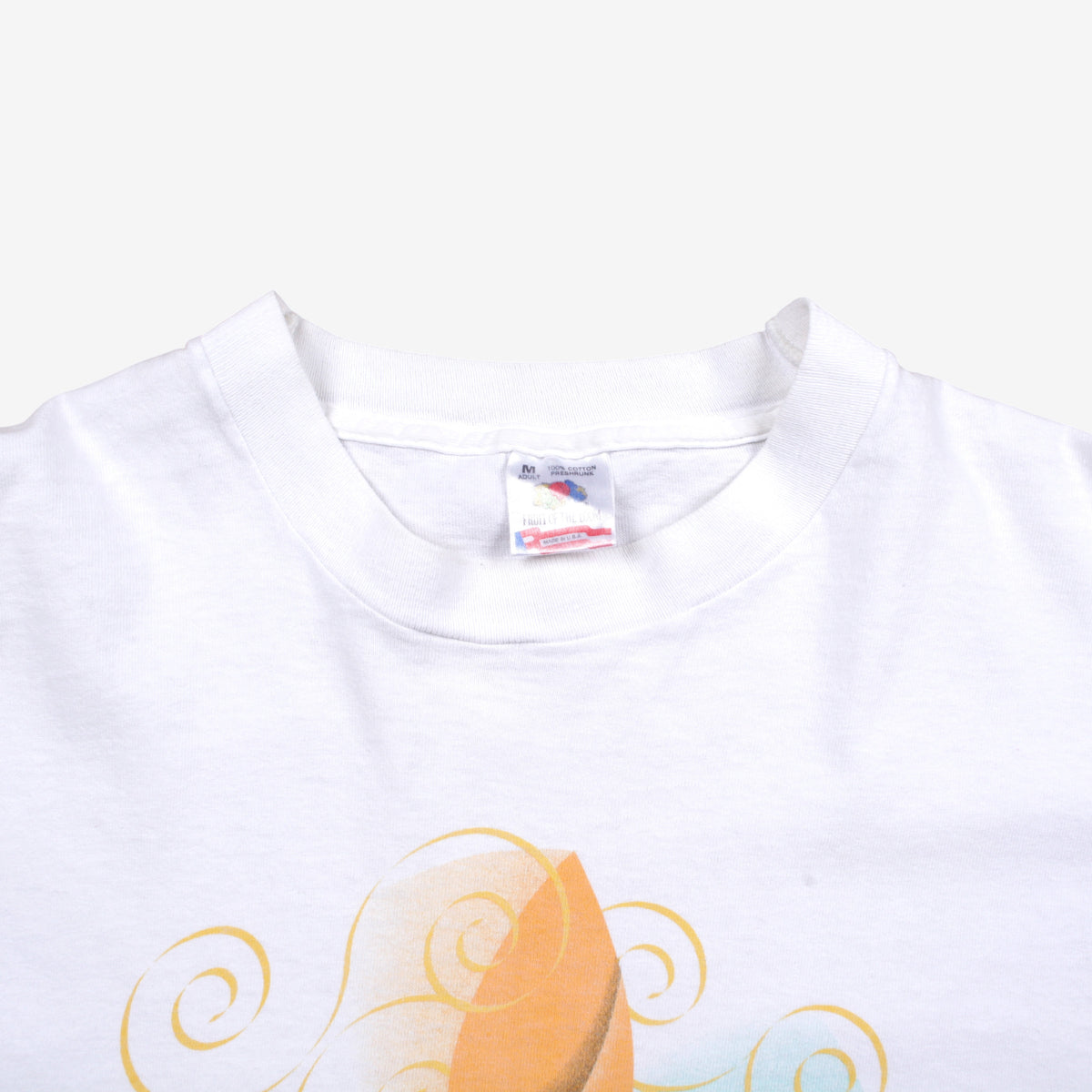 Vintage Fruit of the Loom T-Shirt M Mens 90s White 1994 Hanes Single Stitch