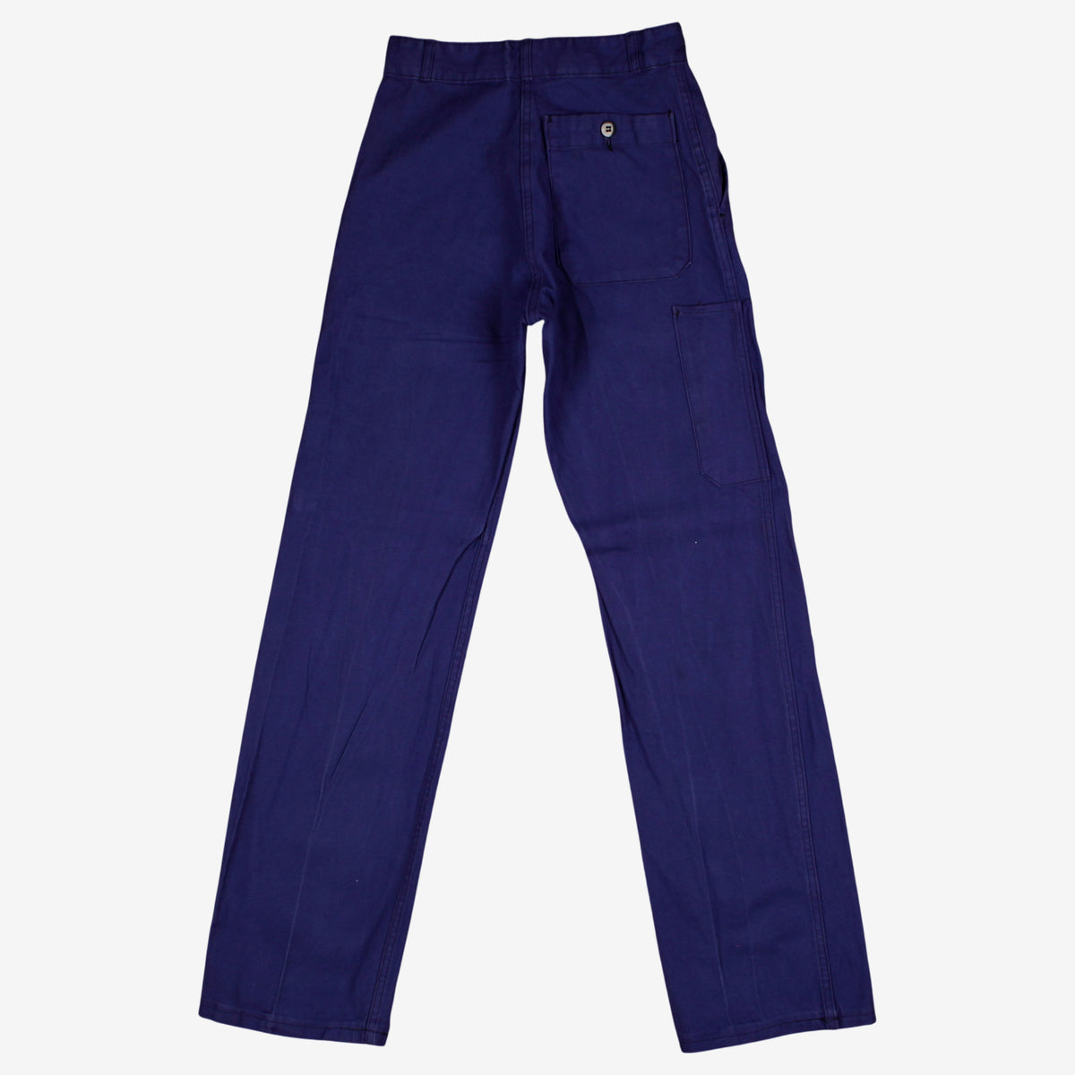 Vintage French Workwear Trousers Pants 26x32 Mens 90s Blue Button Fly Utility