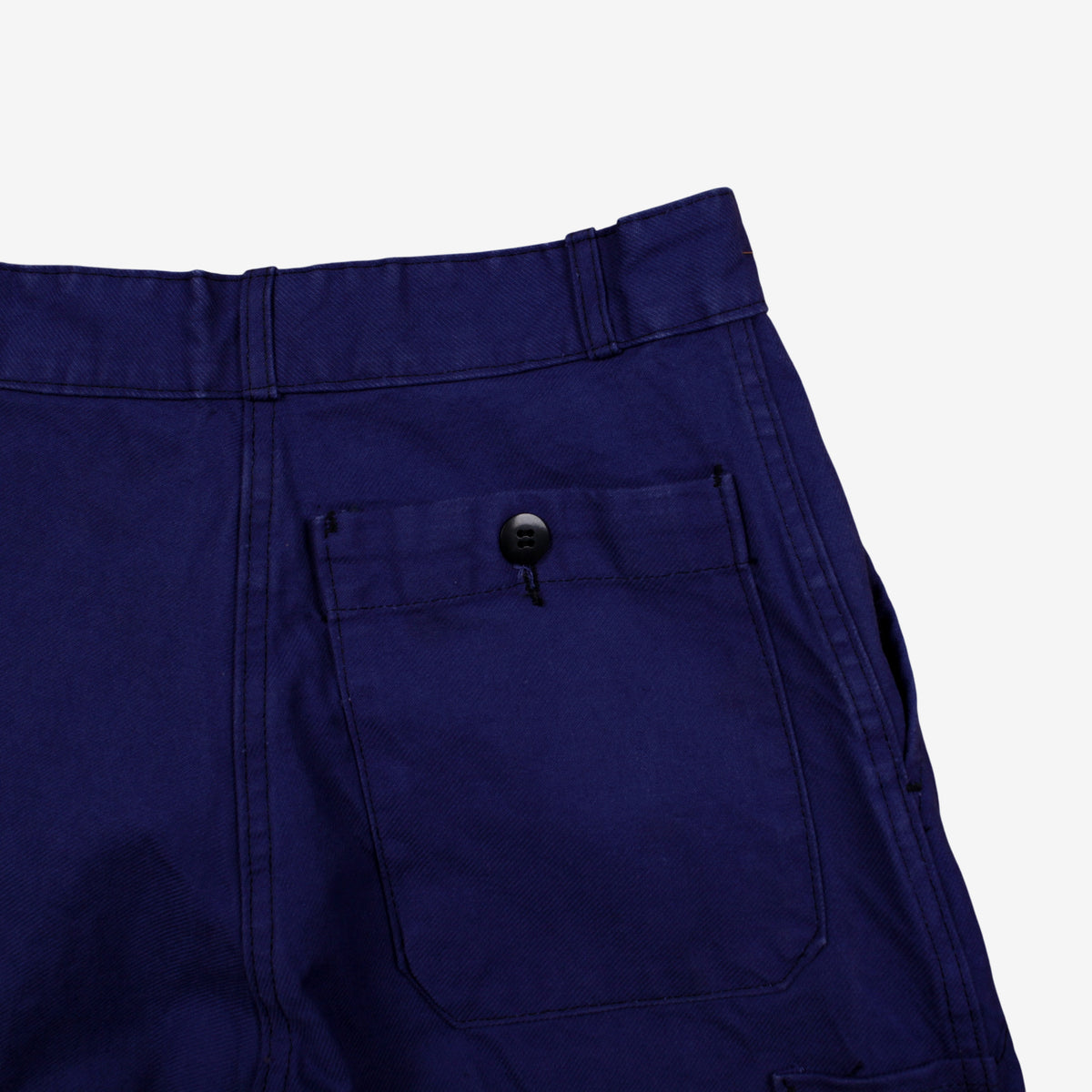 Vintage French Workwear Trousers Pants 26x32 Mens 90s Blue Button Fly Utility