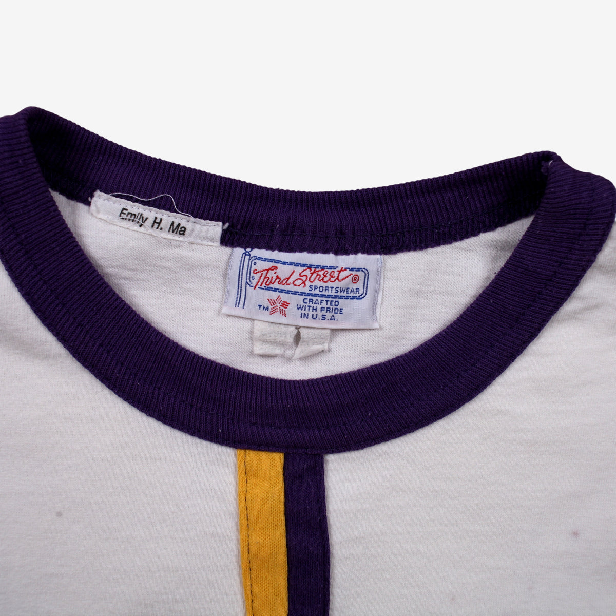 Vintage Third Street Ringer T-Shirt XL Womens 90s White Sportswear USA Made