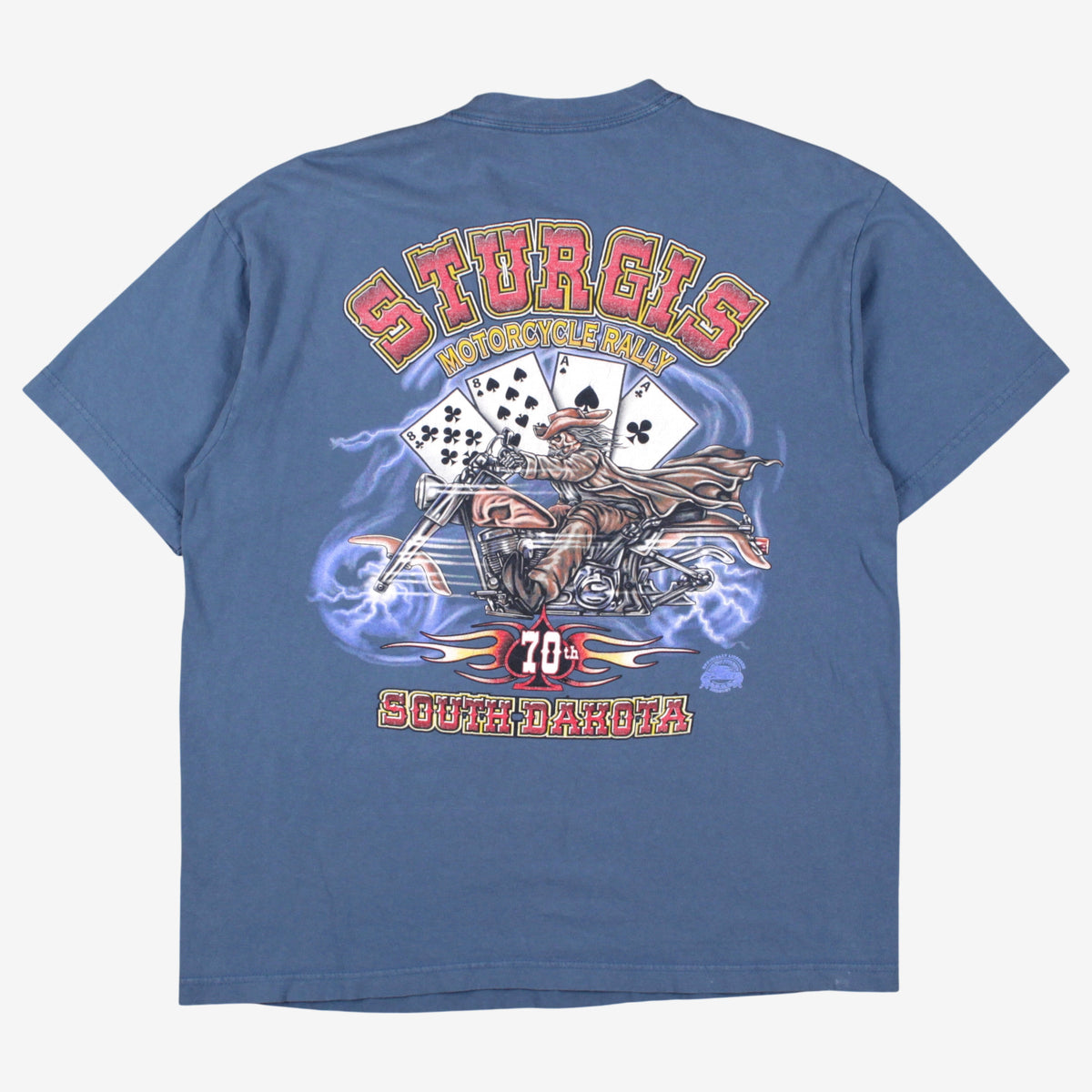 Vintage Sturgis Motorcycle T-Shirt L Mens 00s Blue Rally Graphic Biker Cowboy
