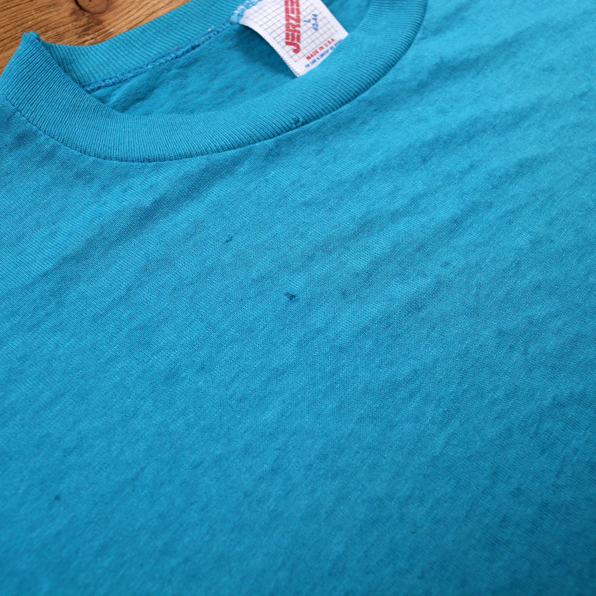 Vintage Jerzees T-Shirt L Mens 80s Blue Beach Cooling Graphic USA Made Surf