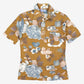 Vintage Jeans West Polo Shirt S Mens 70s Brown Floral Print Single Stitch