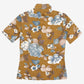 Vintage Jeans West Polo Shirt S Mens 70s Brown Floral Print Single Stitch