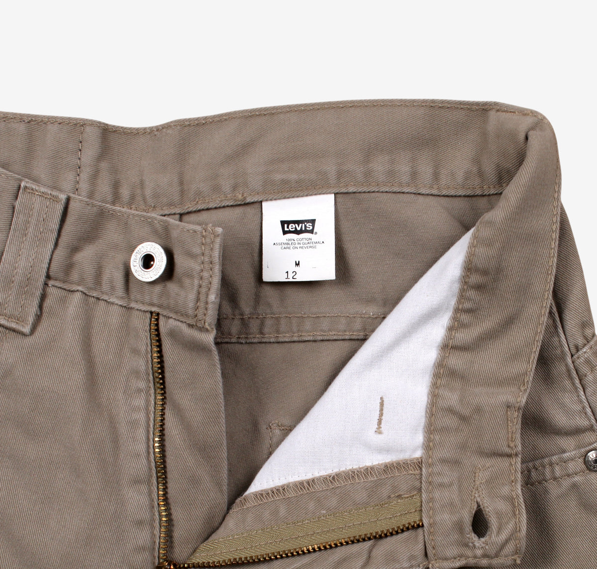 Vintage Levis Baggy Trousers Pants 26x24 Womens Beige Cropped Wide Y2k Barrel